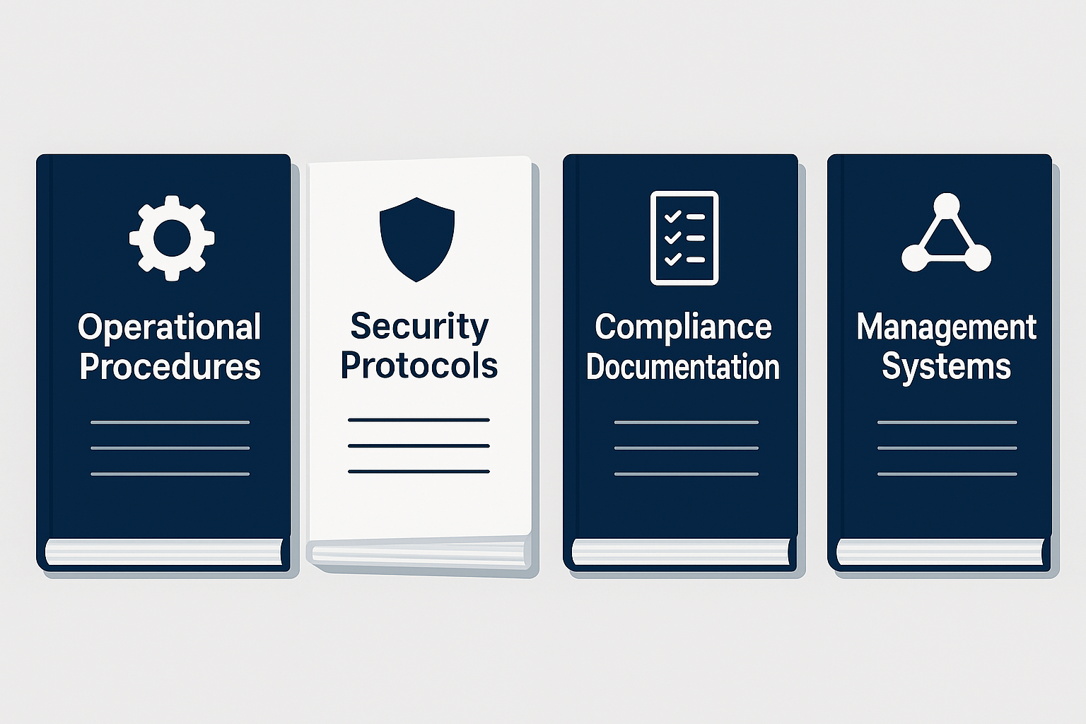 MORL Library Contents showing four categories: Operational Procedures, Security Protocols, Compliance Documentation, and Management Systems